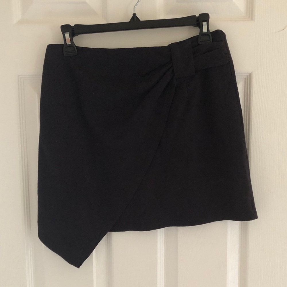 Black suede mini skirt